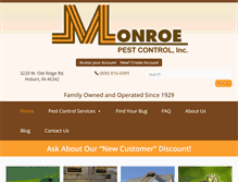 Tablet Screenshot of monroepest.com